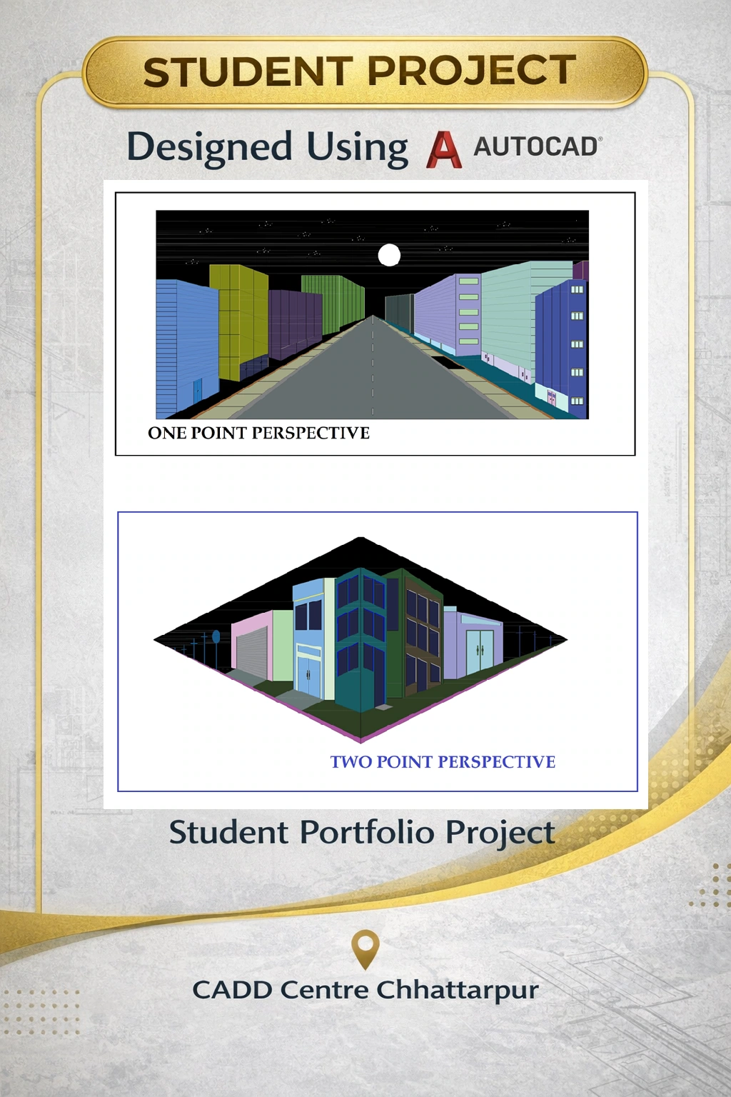 Architectural streetscape — one- and two-point perspectives