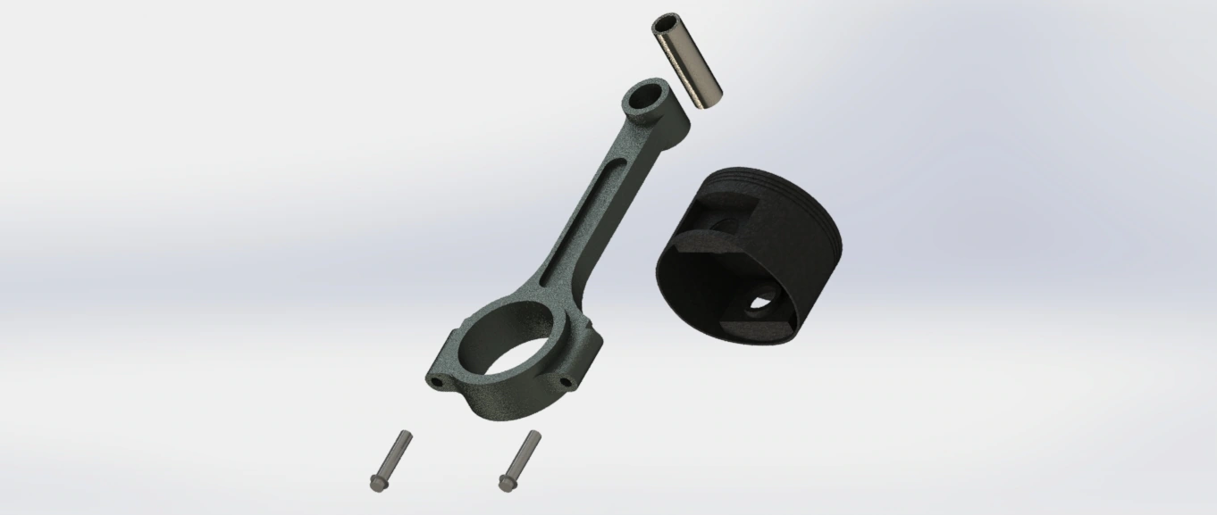 Piston and connecting rod — assembled model